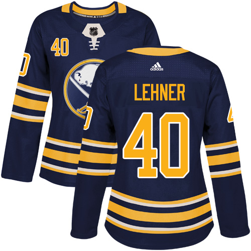 Adidas Buffalo Sabres 40 Robin Lehner Navy Blue Home Authentic Women Stitched NHL Jersey